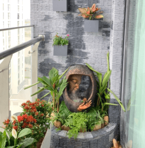 tiểu cảnh đức phật thưởng sen