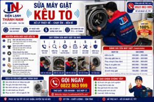 Sửa Máy Giặt Kêu To Tại Nhà Hà Nội – Xử Lý Nhanh, Triệt Để | Điện Lạnh Thành Nam
